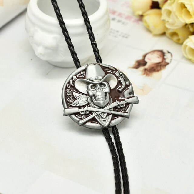 Men Personality Cow Skull Pendant Bolo Bola Tie Necktie Necklace Weave Rope  Long Necklaces Jewelry Fashion Hip-Hop Accessories - AliExpress